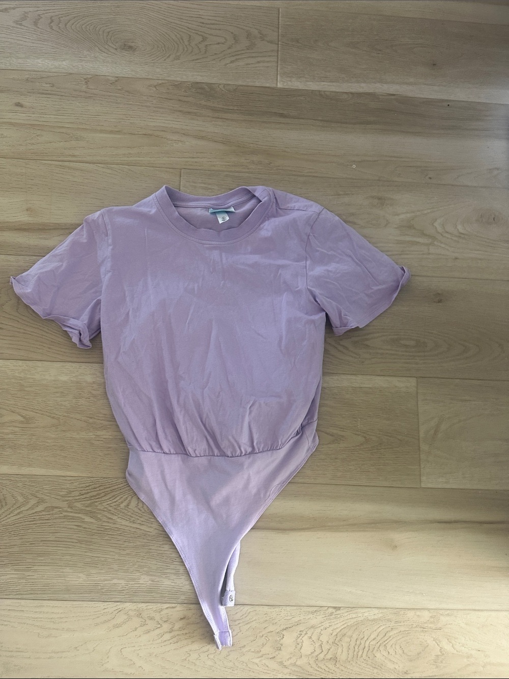 Lavender Short-Sleeve Crew Neck Bodysuit